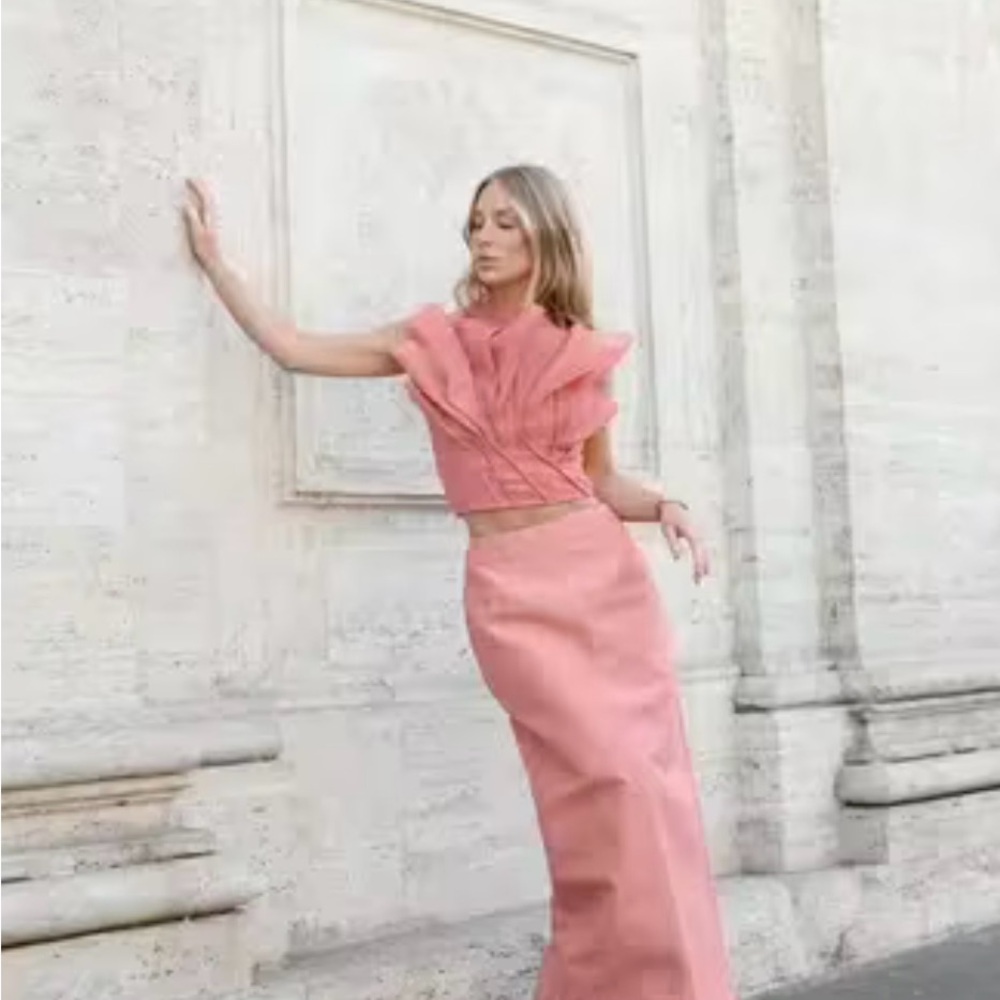 Aje Blush Pink Ruffled Dress - Picture 3 of 6